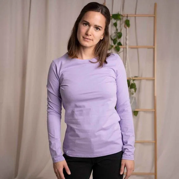 Vresh Clothing Vresh Clothing Vee - Longsleeve aus Biobaumwolle, Lavendel, – Produktbild 3 von 4