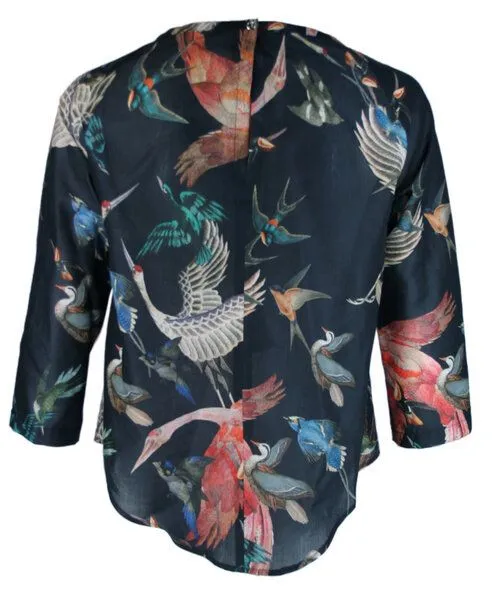 FORMAT FORMAT TARA Bluse, Gemustert (birds), – Produktbild 3 von 3