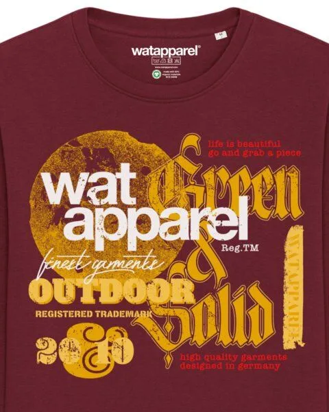 watapparel watapparel Sweatshirt Unisex LIMITED EDITION LOGO PRINT 02, Burgundy, – Produktbild 3 von 4