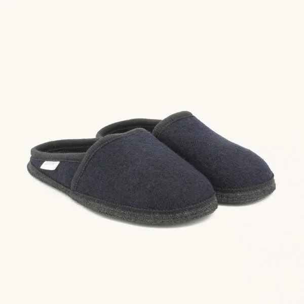 Gottstein Gottstein Filz-Hausschuh Villach - Pantoffel für Damen & Herren aus 100% Schurwolle, Dunkel-blau, – Produktbild 1 von 4