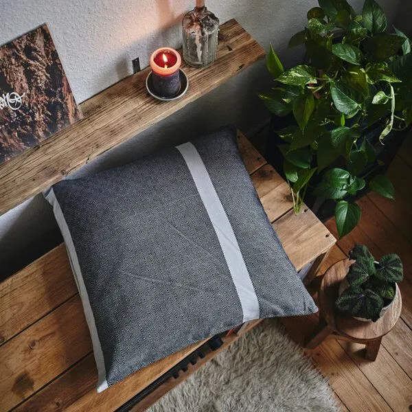 HängemattenGlück HängemattenGlück Kissenbezug aus reiner Bio Baumwolle 40x40cm Grautöne, Pimenta (grau), – Produktbild 1 von 3