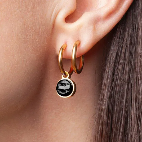 ALEXASCHA ALEXASCHA Anhänger für Ohrringe | Mix & Match Charms | Gold, Onyxschwarz, – Produktbild 3 von 4