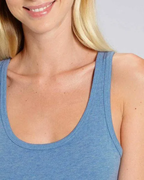 YTWOO YTWOO Damen Top aus Bio Baumwolle, nachhaltig & fair, viele Farben meliert, Blau, – Produktbild 3 von 4