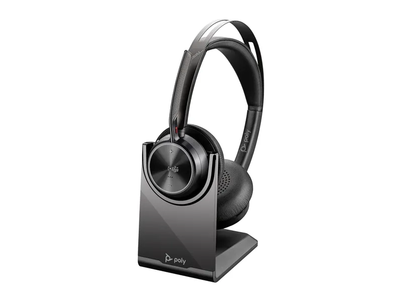 Poly Poly Voyager Focus 2 MS Kabelloses Office-Headset + Ladestation, Schwarz, – Produktbild 3 von 3
