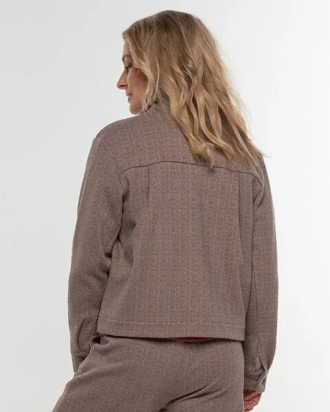 Alma & Lovis Alma & Lovis Edle Jacke in Karo-Melange aus feiner Bio-Baumwolle | Karo Jacke, Rose, – Produktbild 4 von 4