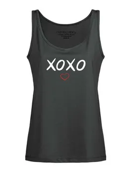 Human Family Human Family Weitfließendes Damen Tanktop "Flow XOXO" in anthrazit – Produktbild 1 von 1
