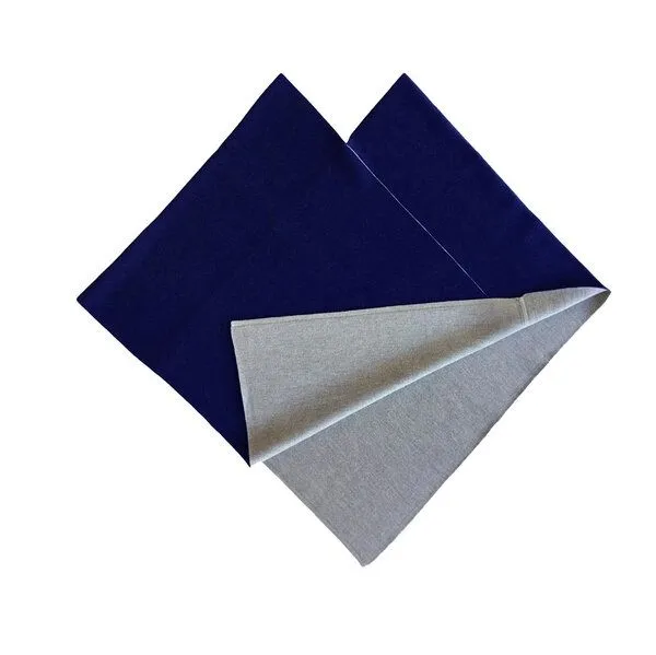 austriandesign.at austriandesign.at DreieckPoncho reversibel aus extrafeiner Merinowolle, Blau/grau, – Produktbild 3 von 4