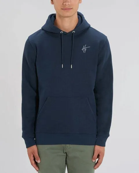 Human Family Human Family Bio Unisex Basic Hoodie - "HF", Navy, – Produktbild 2 von 4