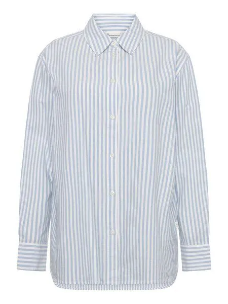KnowledgeCotton Apparel KnowledgeCotton Apparel Damen Bluse - Oxford Shirt - aus Baumwolle, Blue stripe (blau), – Produktbild 4 von 4