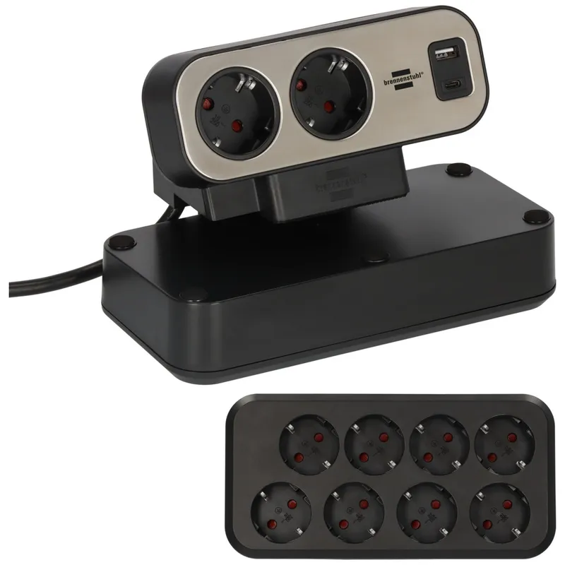 Brennenstuhl brennenstuhl Tischsteckdosenleiste "Duplex", USB-C/-A, 10 Steckdosen, schwarz – Produktbild 2 von 2