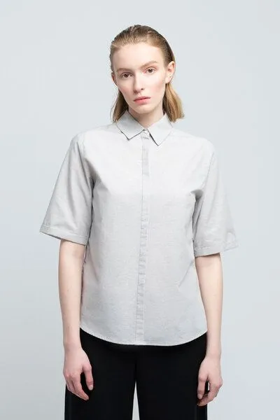 SHIPSHEIP SHIPSHEIP PATTI - Damen Bluse aus Bio-Baumwolle-Mix, Dusty grey (grau), – Produktbild 1 von 3