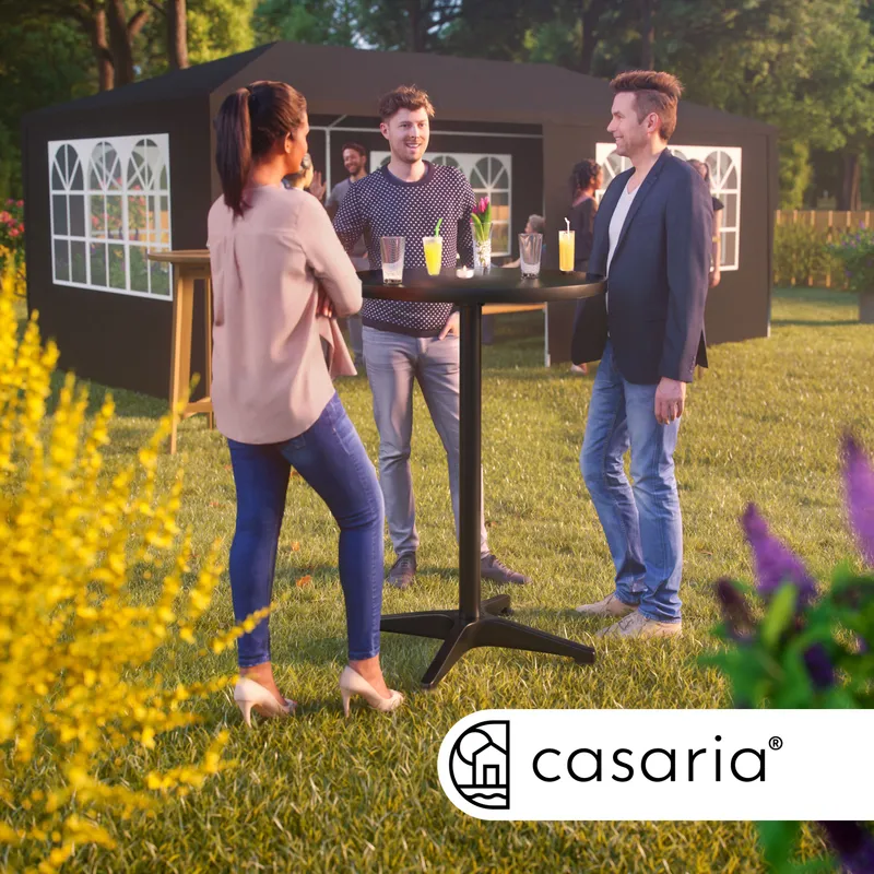 Casaria® Stehtisch Ø60cm höhenverstellbar 70/115cm Alu Schwarz – Produktbild 2 von 2