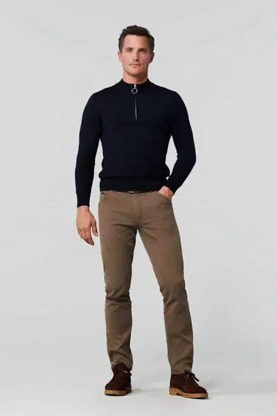 Meyer MEYER Flammé Double-Dyed Baumwoll-Chino, Braun (taupe), – Produktbild 4 von 7