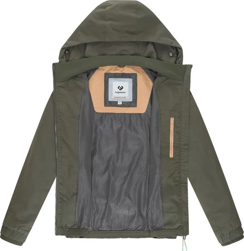 ragwear ragwear Outdoorjacke Dizzie A YOUMODO Leichte Übergangsjacke mit großer Kapuze, Grün, – Produktbild 1 von 5