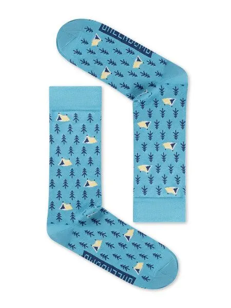 GreenBomb GREENBOMB Wood Tent Socks - Lässige Socken aus Bio-Baumwoll Mix / hochwertiger Print / Fair & Vegan, Weiß (mix), – Produktbild 1 von 2