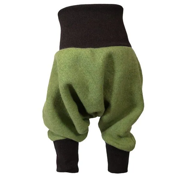 liebewicht liebewicht Yogahose Sarouelhose Pumphose Wolle verschiedene Farben nach Wahl, Moosgrün/dunkelbraun, – Produktbild 3 von 4