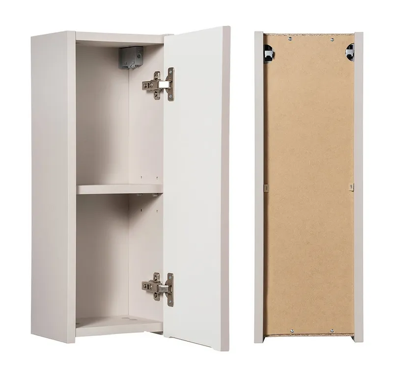Lomadox Hängeschrank NEWPORT-56-CASHMERE Wandschrank Badschrank, kaschmir, gerillte Front, ca. 20/57/19cm, Beige|weiß, – Produktbild 2 von 5