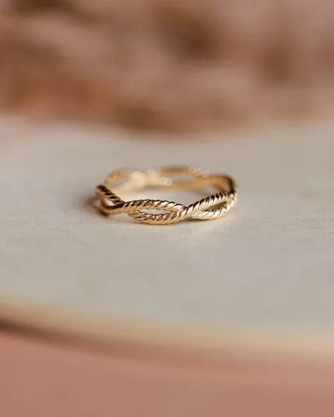 lille mus lille mus Ring 'Kordel' 925, Gold, – Produktbild 1 von 2