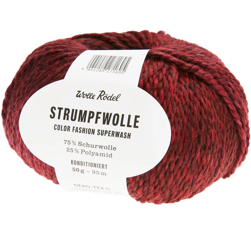 Wolle Rödel Wolle Rödel Strumpfwolle Color Fashion Rot/Bordeaux, Rot/bordeaux, – Produktbild 1 von 1