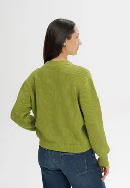 MELA MELA Damen vegan Strickpullover Mit Rippmuster Adah Seaweed – Produktbild 1 von 1