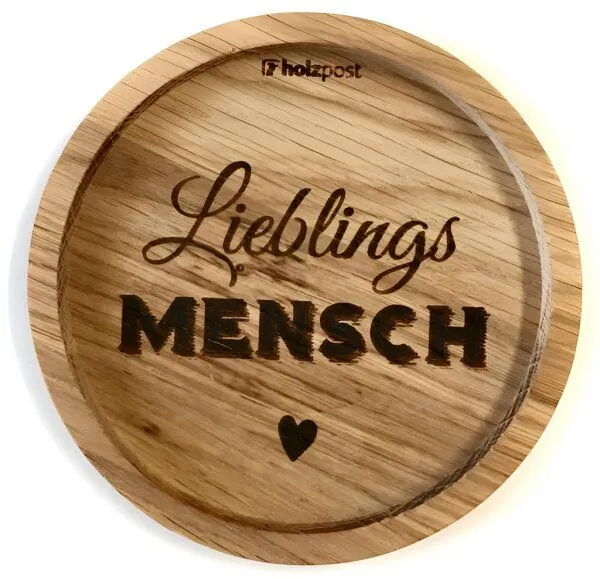 holzpost holzpost Eichenholz-Untersetzer mit Gravur – Glasuntersetzer aus Deutschland – Produktbild 5 von 8