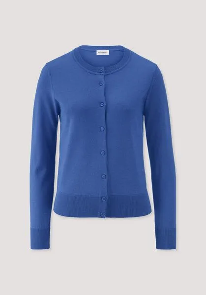 hessnatur hessnatur Strickjacke Regular aus reiner Bio-Merinowolle, Kobalt, – Produktbild 4 von 4