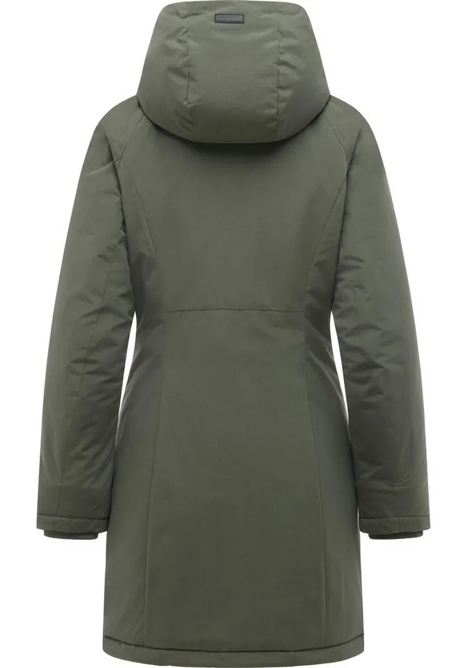 ragwear ragwear Funktionsmantel Nasima Y Leichter Wintermantel Parka mit Kapuze, wasserdicht, Grün, – Produktbild 4 von 5