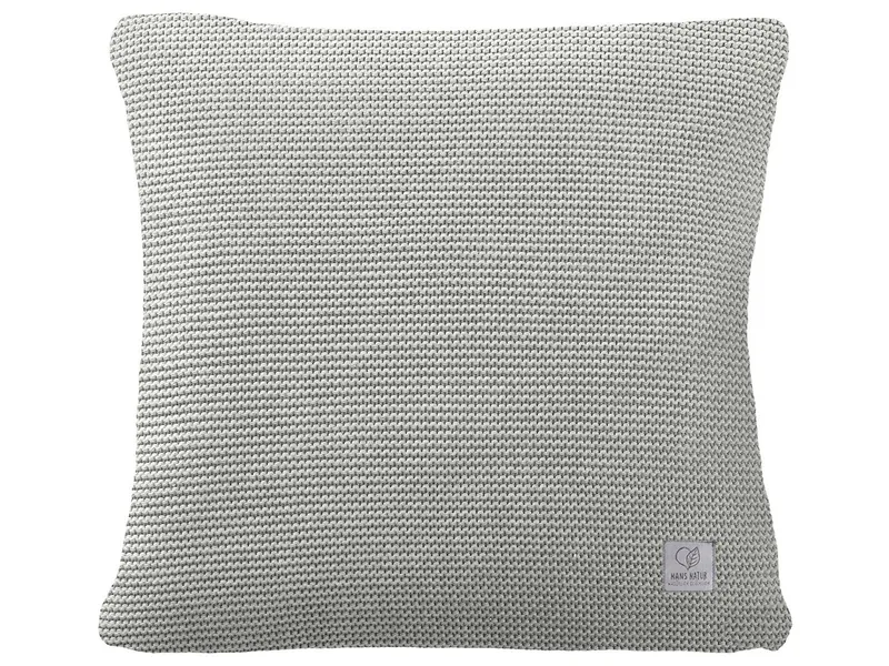 HANS NATUR Kissenbezug 50x50 cm Bio Baumwolle vanilla-grey-melange Mit Reißverschluss, Grau, – Produktbild 1 von 2