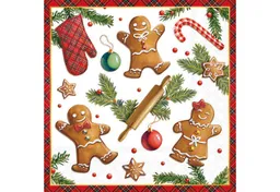 Ambiente Luxury Paper Products Papierserviette, Servietten Papier 33x33cm 3-lagig mit Lebkuchen Motiv 20 Stk. – Produktbild 1 von 1