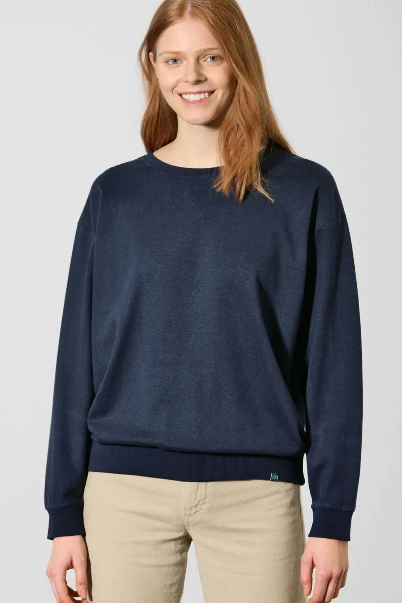 HempAge Hempage Damen vegan Sweatshirt Basic Navy, Blau, – Produktbild 2 von 2