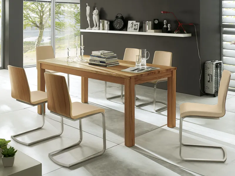 allnatura Tisch "Classico" ohne Auszug 90x160 cm, Nussbaum, – Produktbild 2 von 2