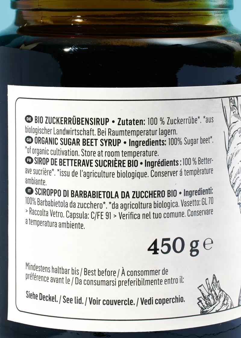 KoRo Bio Zuckerrübensirup 8 x 450 g – Produktbild 4 von 5