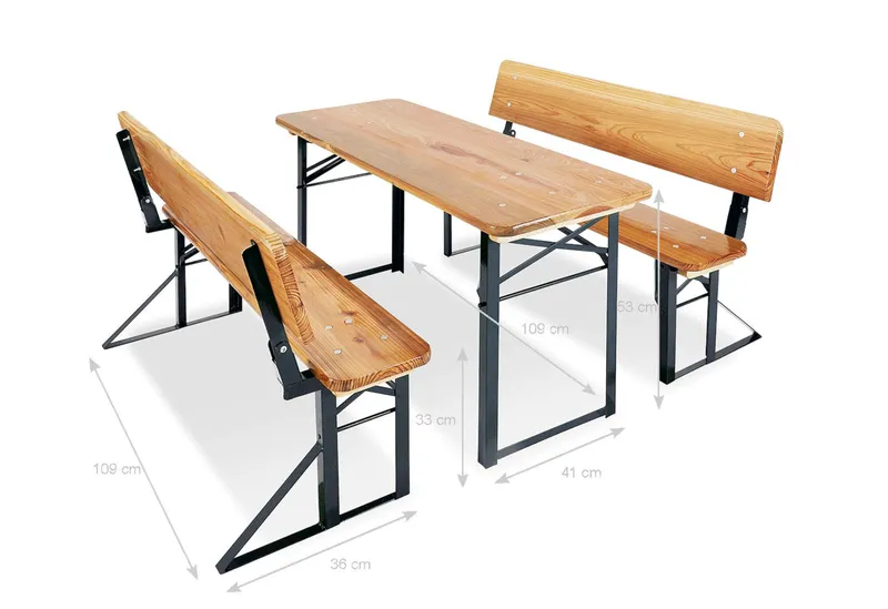 Pinolino Pinolino Kinderfestzeltgarnitur „Sepp mit Lehne“, 3-tlg., Transparent, – Produktbild 1 von 2