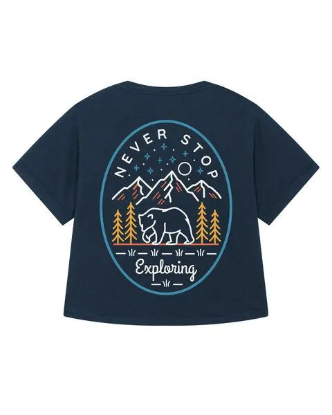watapparel watapparel Oversize T-Shirt Frauen Never stop exploring, French navy, – Produktbild 2 von 2