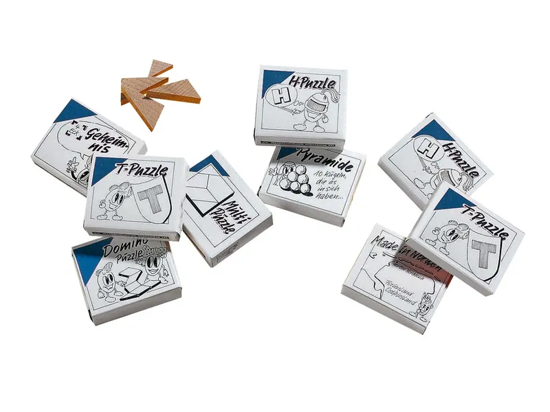 Denkspiele aus Holz, 6er-Set – Produktbild 1 von 1