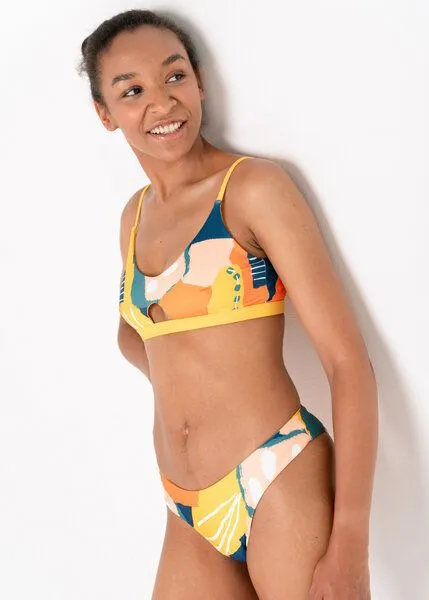 boochen boochen Bikini Top Diani - Wendbares Surf Bikini-Oberteil - Print, Painting print (gelb), – Produktbild 2 von 4