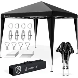 Casaria® Faltpavillon 3x3m Pop-Up Schwarz Schnellaufbau UV-Schutz 50+ wasserdicht stabil – Produktbild 1 von 1