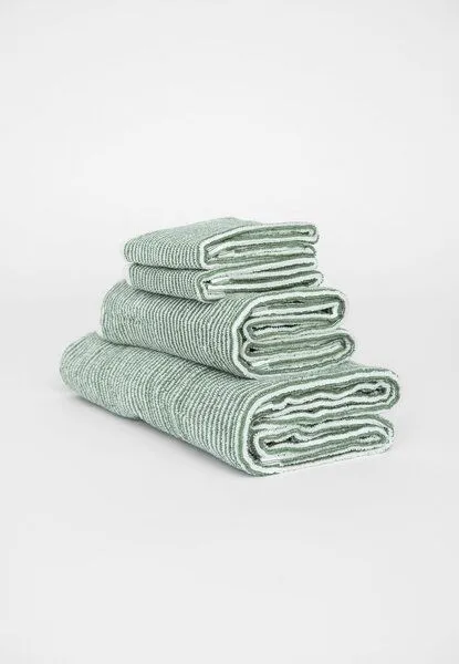 MELA MELA Handtuch Style TANVI Stripes aus 100% Bio-Baumwolle, Herbal green gestreift, – Produktbild 5 von 6