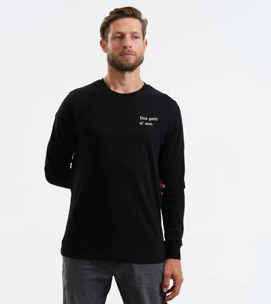 Gary Mash GARY MASH Langarmshirt Scott Des geht si' aus. aus Biobaumwolle, Schwarz, – Produktbild 3 von 4