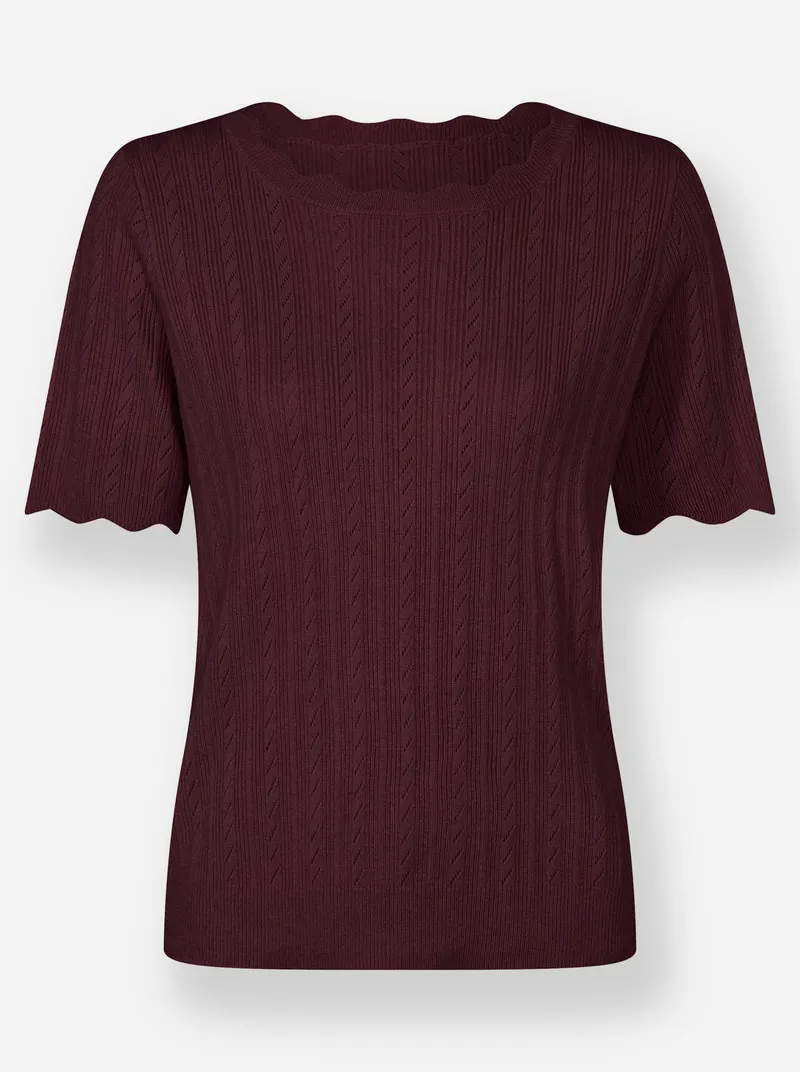 Witt Kurzarmpullover, Burgund, – Produktbild 1 von 2