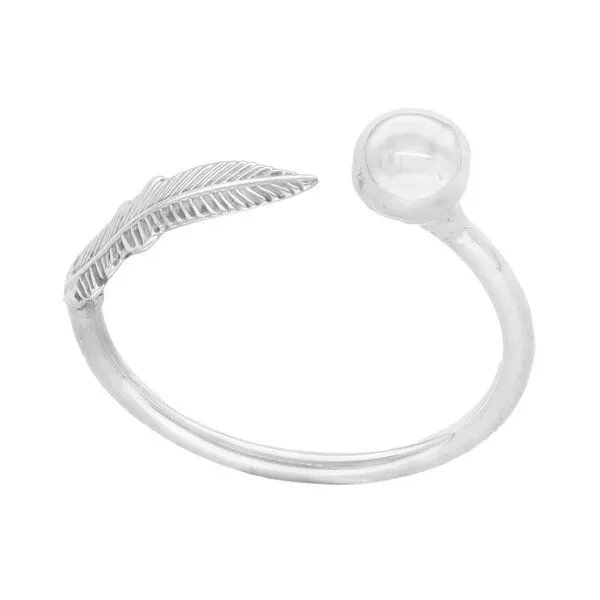 pakilia pakilia Silber Ring Feder Kugel Fair-Trade und handmade – Produktbild 3 von 4