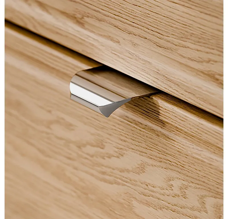 Lomadox Waschbeckenschrank TEMUCO-56-CREMONA 120 cm breit in Eiche mit Rahmenfräsung, 4 Schubladen, wandhängend, Braun, – Produktbild 4 von 5
