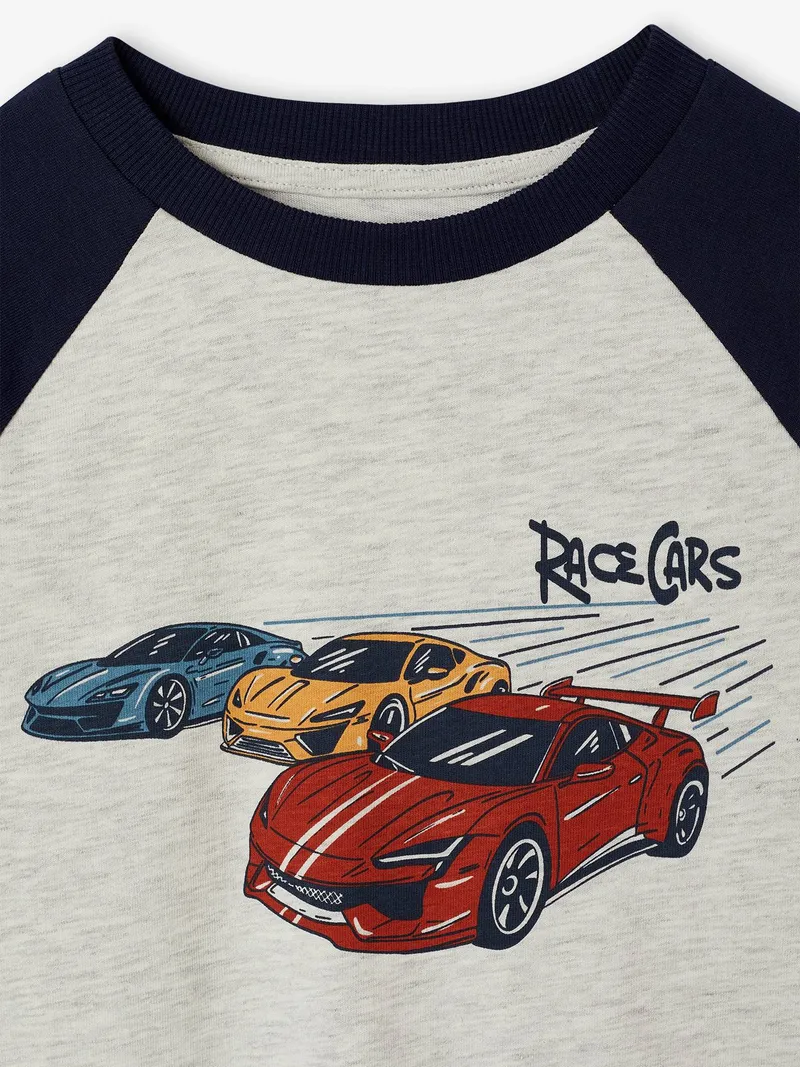 Vertbaudet Shirt mit langen Raglanärmeln Jungen, Marine, – Produktbild 2 von 2
