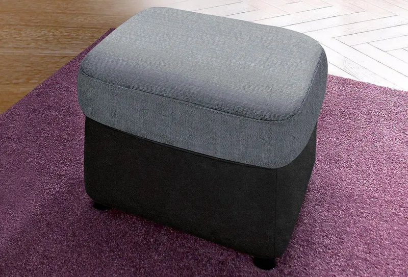 DOMO collection Hocker FLORES 60x60 cm, hochwertig, Grau|silberfarben, – Produktbild 2 von 5
