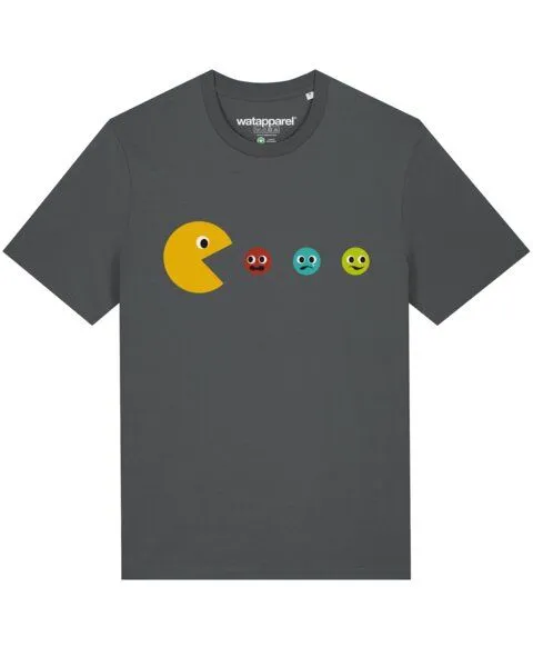 watapparel watapparel T-Shirt Unisex Pacmännchen, Anthracite, – Produktbild 1 von 3