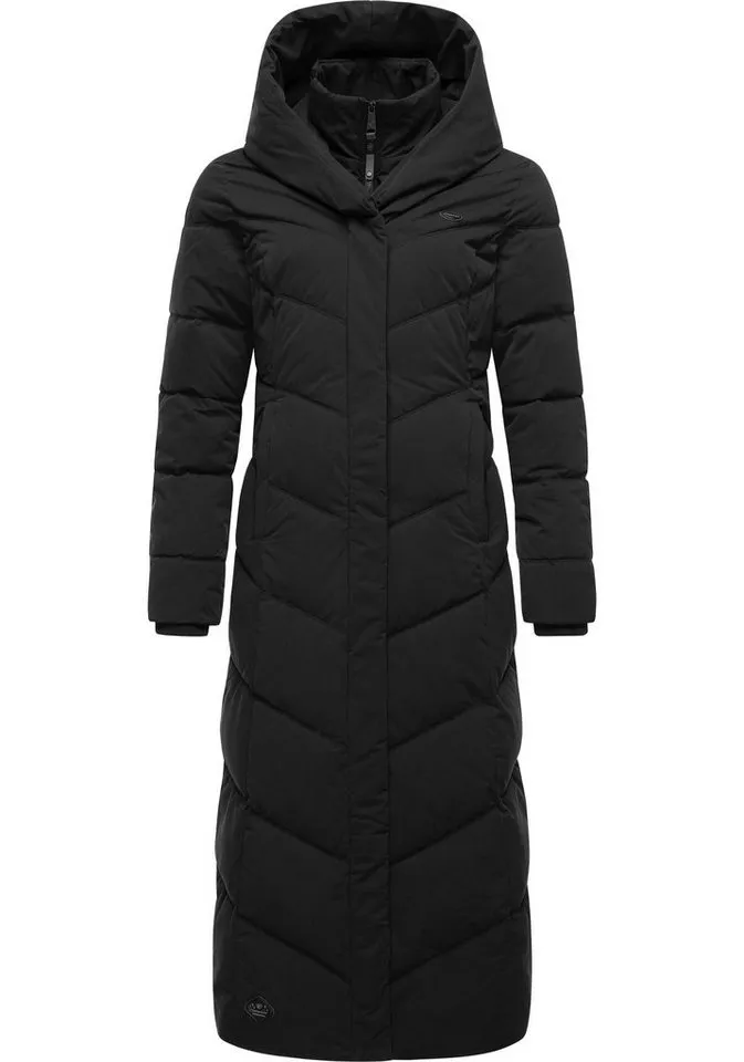 ragwear ragwear Steppmantel Natalka Extralong Gesteppter Damen Mantel mit Kapuze, Schwarz, – Produktbild 1 von 3