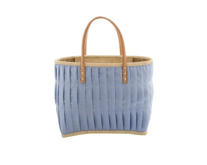 RICE RICE Einkaufsshopper Raffia SHOPPER M Einkaufstasche Tragetasche Shoppingbag, Blau, – Produktbild 1 von 1