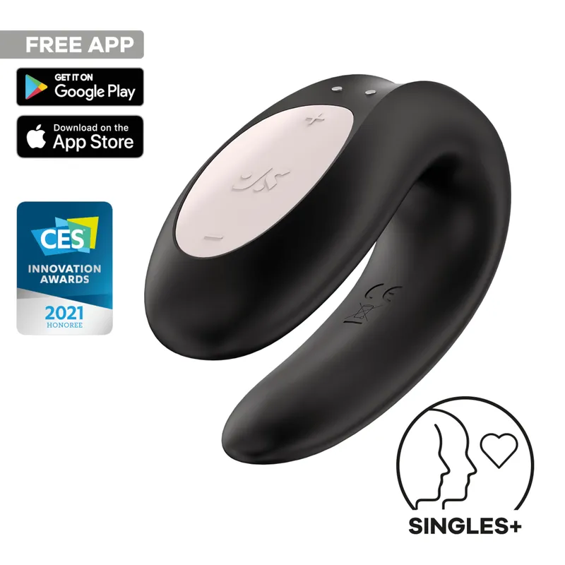 Satisfyer Satisfyer Double Joy Connect App, 9 cm, Schwarz, – Produktbild 1 von 1