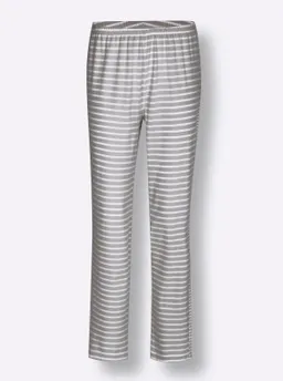 wäschepur Schlafanzug-Hose steingrau-weiß-geringelt – Produktbild 1 von 1