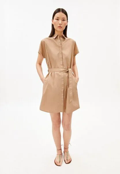 ARMEDANGELS ARMEDANGELS LARISAANA MINI Damen Kleid aus 100% Bio-Baumwolle, True camel, – Produktbild 4 von 4